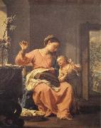 Francesco Trevisani Madonna Sewing with Child USA oil painting artist